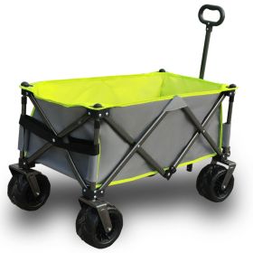 Heavy Duty Folding Beach Wagon Cart with Large Wheels and Adjustable Handle