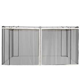 Outsunny 10×13 ft Replacement Mesh Sidewall Netting with Zippers for Patio Gazebos and Canopy Tents