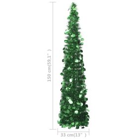 vidaXL Pop-Up Artificial Christmas Tree, 5 Ft Green PET Tree for Quick Setup and Easy Holiday Decoration