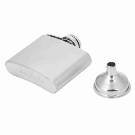 Portable Stainless Steel Wine & Whiskey Flask with Funnel, Elegant Alcohol Bottle Container 2 oz