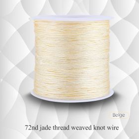 100m Beige Nylon Chinese Knot Cord, 0.8mm Rattail Macramé Shamballa Thread for Craft and Jewelry Making