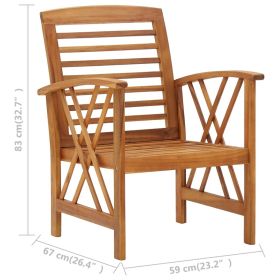 vidaXL 5-Piece Garden Lounge Set Made from Solid Acacia Wood, Outdoor Seating Furniture for Patio, Deck, or Garden