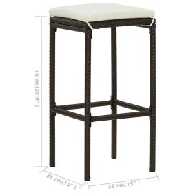 vidaXL 5-Piece Patio Bar Set with Cushions, Black, for Outdoor Entertaining
