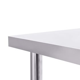 vidaXL Stainless Steel Kitchen Work Table 100×60 cm with Adjustable Feet, Heavy-Duty Food Prep Surface