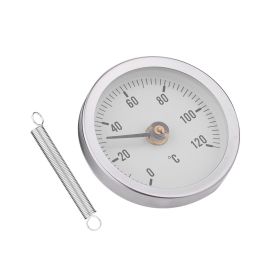63 mm Bimetal Temperature Spring Thermometer, IP55 Waterproof and Dustproof, 0–120°C Pipe Surface Temperature Gauge