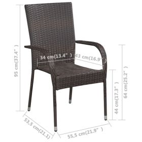 vidaXL 9-Piece Garden Dining Set in Brown for Outdoor Patio and Backyard Dining