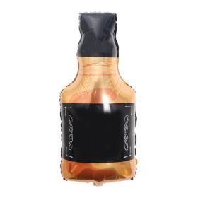 Happy Birthday Whisky Bottle Foil Balloon, Aluminum Party Decoration for Birthday Celebrations and Events