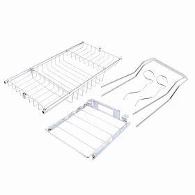 Bathtub Caddy Storage Organizer with Soap Holder and Wine Glass Rack, Bathroom Shower Tub Accessory
