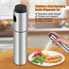 Stainless Steel Olive Oil Sprayer Bottle Dispenser for Cooking and Barbecue, Refillable Kitchen Tool