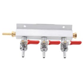 3-Way CO₂ Gas Distribution Manifold for Beer Dispensing, Draft System Barrel Dispenser Accessory