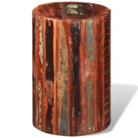 vidaXL Solid Reclaimed Wood Stool, Rustic Accent Seating with Natural Finish