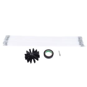 12-Piece Chimney & Dryer Flue Cleaning Brush Set with Flexible 16 in Rods, Electric Drill Attachment