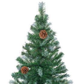 vidaXL Frosted Artificial Christmas Tree with Pinecones, 150 cm Tall for Festive Holiday Home Decoration