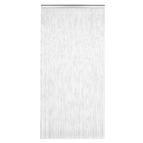 Silver Aluminum Chain Curtain Kit, Hanging Metal Room Divider for Home, Office, or Store Decoration