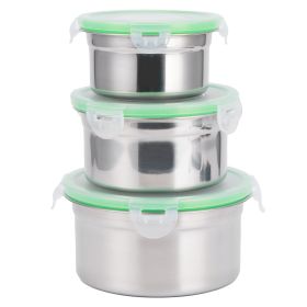 3-Piece Stainless Steel Food Storage Container Set with Lids, 304 Steel Sealed Preservation Bowls for Fridge and Kitchen Use