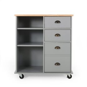 Kitchen Trolley with 2 Drawers and 1 Door, Compact Storage Cart for Food Prep and Organization