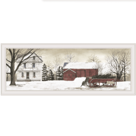 “Christmas Trees for Sale” by Billy Jacobs, Ready-to-Hang Framed Print with White Frame