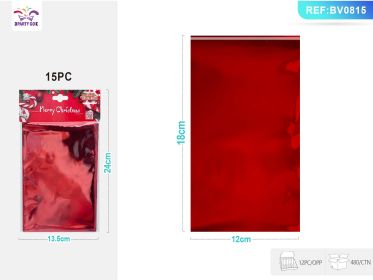 Red Aluminum Film Self-Adhesive Storage Bags, Pack of 15
