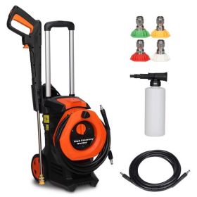High-Pressure Cleaner for Home and Outdoor Use, Compact Power Washer with Strong Spray Performance (Orange)