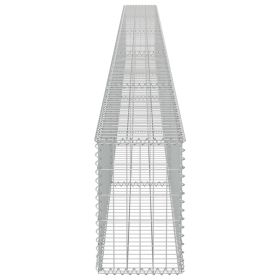 vidaXL Galvanized Steel Gabion Wall with Covers, 236 × 11.8 × 19.7 in