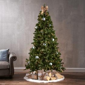 7 ft Hinged Artificial Christmas Tree with 500 Lights and 1110 Branch Tips