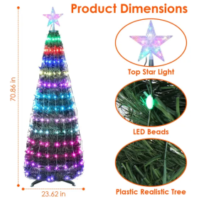 Collapsible LED Christmas Tree Lights with App & Remote Control, IP65 Waterproof Smart Multicolor Lights Works with Alexa & Google