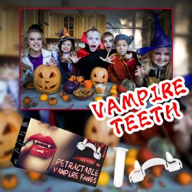 Halloween Vampire Teeth Denture with Adhesive for Costume and Masquerade Party Props