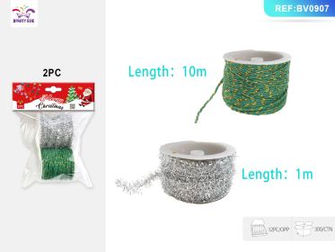 Christmas Metal Wire Yarn Cotton Thread with Gold Accent, 2-Piece Set