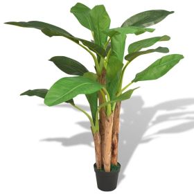 vidaXL Artificial Banana Tree Plant with Pot, Green, 175cm for Home and Office Decor