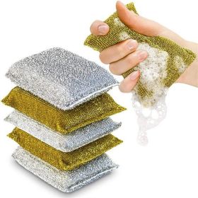 4-Piece Gold & Silver Cleaning Rag Set, Reusable Kitchen Cleaning Cloths for Stylish and Effective Wiping