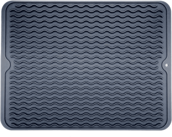 Large Silicone Dish Drying Mat, Heat-Resistant Kitchen Counter Protector, 16 × 12 Inch