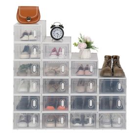 18-Piece Plastic Mesh Shoe Box Set, Stackable Breathable Shoe Storage Containers for Closet Organization