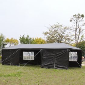 3×9 m 8-Sided Pergola with Two Doors, Spacious Outdoor Shade Structure for Garden, Patio, or Event Use