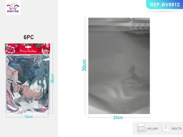 Silver Aluminum Film Self-Adhesive Storage Bags, Pack of 6