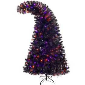 6 ft Frayed Fir-Topped Artificial Christmas Tree, Halloween-Themed Holiday Tree