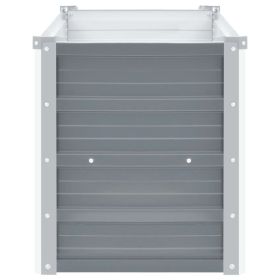 vidaXL Galvanized Steel Raised Garden Bed, Gray, 39.4 × 15.7 × 17.7 in