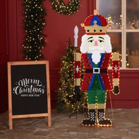 68×45×168cm Soldier 2D Christmas Light Figure with Warm White LED Lighting