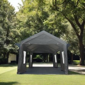 12×20 ft Heavy-Duty Party Tent with Ventilated Canopy, Portable Outdoor Garage and Car Shelter for Events or Storage