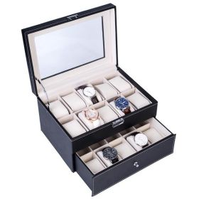 20-Slot Double-Layer Luxury Watch Storage Box, High-End Organizer Case for Watch Collection Display