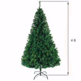 6ft Green PVC Christmas Tree with 1050 Full Branch Tips for Holiday Decoration