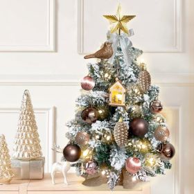 55cm Plush Christmas Tree with LED Lights for Tabletop Holiday Decoration