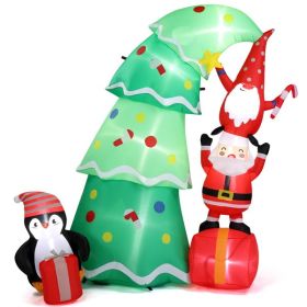 6ft Christmas Inflatable Decoration with 8 LED Lights for Outdoor Display