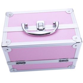 Portable Aluminum Alloy Makeup Case with Built-In Mirror, Durable Cosmetic Storage Organizer for Travel