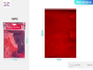Red Aluminum Film Self-Adhesive Storage Bags, Pack of 10