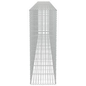 vidaXL Galvanised Steel Gabion Wall with Covers, 600 × 50 × 150 cm