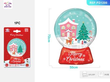 Christmas Dream Crystal Ball Aluminum Film Balloon for Holiday Decoration