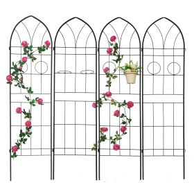 4-Pack Metal Garden Trellis, 78.7×19.7 in Rustproof Climbing Plant Supports for Outdoor Vines, Flowers, and Vegetables