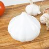 Garlic-Shaped Food Saver Container – 350ml (12.3oz) White Plastic Garlic Storage Box for Fruits & Vegetables, Kitchen Fridge Organizer