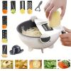9-in-1 Multifunction Vegetable Cutting and Draining Basket with Built-In Potato Shredder, All-in-One Kitchen Prep Tool