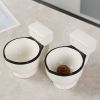 Toilet Shot Mugs, 2-Piece Set in White and Black, Novelty Shot Cups for Parties and Gag Gifts